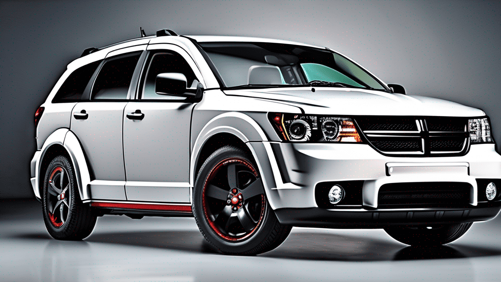 Curb-weight label next to 2009 Dodge Journey jack point